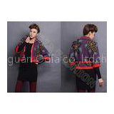 Autumn Intarsia Knit Women Poncho Sweater Cardigan Coat In Flower Leaf Pattern With Full Zip Up