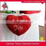 Lovely Plush Red Heart Shaped Pillow With Wing Soft Valentine Heart Cushion