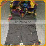 Top Quality Wholesale Colorful Raccoon Fur Waistcoat Parka thumbnail-1