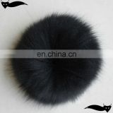 Fashion luxurious black 15cm fox fur ball