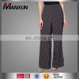 High quality korean clothes black white stripe plus size palazzo pants