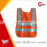 High Visibility 80G Net Orange Kids Safety School Warning Vest With Sides Magic Tape