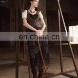 Steampunk Laces and Mesh Asymmetrical Cut Long Skirt thumbnail-4