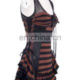 Steampunk Short Sleeveless Striped Dress-tunic thumbnail-2
