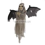 Halloween Animated Hanging Reaper with LED Light up Eyes Sound Moving Wings and Sensor for Halloween Decoration