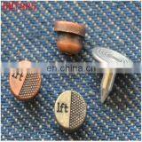 Fashion Garment Engraved Logo Metallic Jeans Rivet
