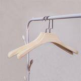 New Wholesale Good Quality Unique White Wooden Hanger for Clothes Adult Garment Rack With Metal Hook Custom LOGO thumbnail-1