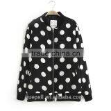 2015 European Style Long Sleeve Polka Dot Print Bomer Jacket thumbnail-1