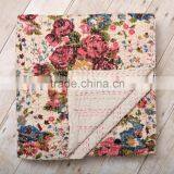 Flower Garden Kantha Quilt Indian Old Heavy Vintage Kantha Quilts Reversible Throw Ralli Gudri