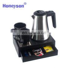 Hot Sales Honeyson New 0.8L Cordless Kettle Electric Drawer Tray Set Hotel thumbnail-1