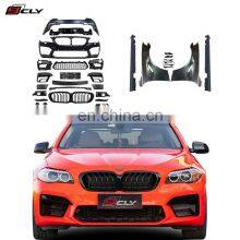 CLY Car Bumpers For 2009+ BMW 5 Series F10 F18 Facelift 2021 M5 Front Rear Car Bumpers Grilles LED Fenders Side Skirt Diffuser thumbnail-1