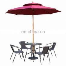 Modern Luxury Outdoor Sets Patio Rattan Furniture Folding Dining Table Set Rattan Table and Chairs Set With Umbrella