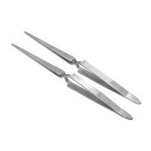 Stainless Steel Cross Reverse Tweezers Fine Pointed Round Head Reverse Fork Tweezers Effort Saving Tweezers Fixed Clamp Open thumbnail-3