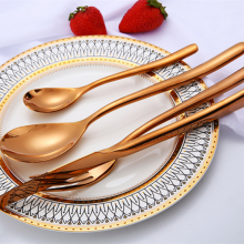 Fast Shipping Wedding Event Supplies Rose Gold Colored Stainless Steel Cutlery Set For Weddings