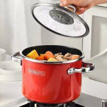 OEM 6L Stainless Steel Pressure Cooker Thickened Explosion-Proof Enamel Coating Pot thumbnail-1