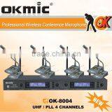 OK-8004 UHF/PLL 4 Channel Wirelesss Microphone System thumbnail-1