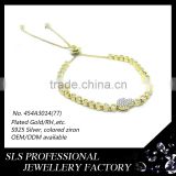 2015 Latest special design palm shape yellow gold plated 925 sterling silver zircon micro crystal bracelet for American market