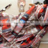 Vintage Paisley Printed Spring Summer Thin Linen Cotton Tassel Shawl Scarf thumbnail-2