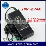 China Supply Wholesale Factory Price Oem Switching Laptop Adapter for Acer 19v 4.74a 5.5*2.5mm Straight Head thumbnail-1