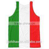 Designer Flag Printing Cotton Plain Tank Top for Men Wholesale China thumbnail-2