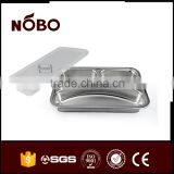 Metal 201 Stianless Steel 3 Compartment Bulk Dinner Food Tray thumbnail-1