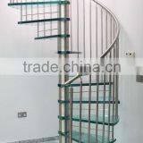 Indoor Modern Laminated Glass Tread Spiral Stairs for Attic thumbnail-2