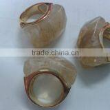 925 Sterling Silver Jewelry Wholesale 18K Gold Jewelry Plated From Sterling Silver Ring Imi Rutilated Quartz Bridge Cut Gemstone thumbnail-1