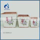 China Custom Square Shape Garden Stone Flower Pot