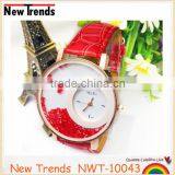 Christmas Girl Gift Beads Crystal Quartz Leather Watches 2016 New Arrival thumbnail-2