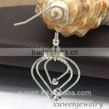 Silver Tone Oval Stainless Steel Latest Fashion Earrings