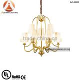 Elegant Brass Copper Lamp with White Fabric Shade