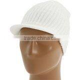 Womens White Knitted Peaked Ski Hat