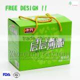 Corrugated paper box with handle cake cookie biscuit packaging box
