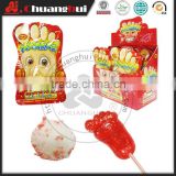 Red Big feet popping lollipop candy