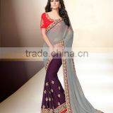 Marine Blue Georgette Saree thumbnail-3