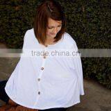 Custom Organic Cotton Pure White Italy Fashion Baby Car Seat Cover Breastfeeding Canopy thumbnail-4