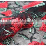 High Quality Fashion Design Red Rose Lace Fabric Embroidery for Garment thumbnail-6