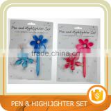 Pen and Highlighter set, 6 color highlighters and a blue ink ballpoint pen. Trade assurance.