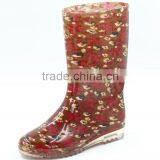 Custom Printing PVC Transparent Rain Boots Women thumbnail-4