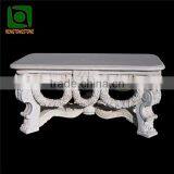 Hand Carved White Marble Indoor Decorative Table thumbnail-1