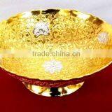 New Design Gold and Silver Plated Brass Bowl With Embossing Designs thumbnail-4