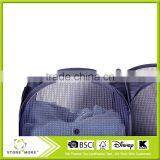 Dark Blue Foldable Pop-Up Mesh Hamper, 2-compartment Clothes Laundry Hamper thumbnail-6