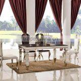 TH376 Modern Steel Frame Marble Dining Table thumbnail-3
