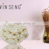 Ceramic Vases for Wedding Centerpieces Embosed With Hand Printed Golden Flower thumbnail-1