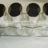 4 Pieces Colorful Cylinder Glass Condiment Set Glass Spice Pot thumbnail-1