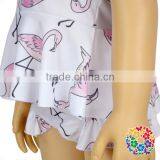 Kid Ruffle Swimwear Bikini Summer White Print Swimming Clothes Set Wholesale Swimsuits thumbnail-6