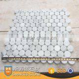 White Marble Carrara Round Mosaic Diameter 25x25 mm for Wall