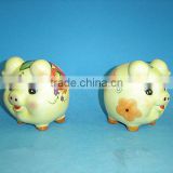 cute pig shape ceramic money box safe