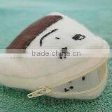 China Supplier Polyester Custom Small Artwork Money Wallet Cotton Felted Mini Coin Purse Frame for Kids Women With Smile Face thumbnail-1