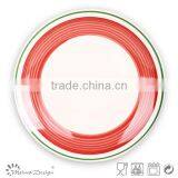 Cheap Colorful Stripe Ceramic Handpaited Plate and Dish